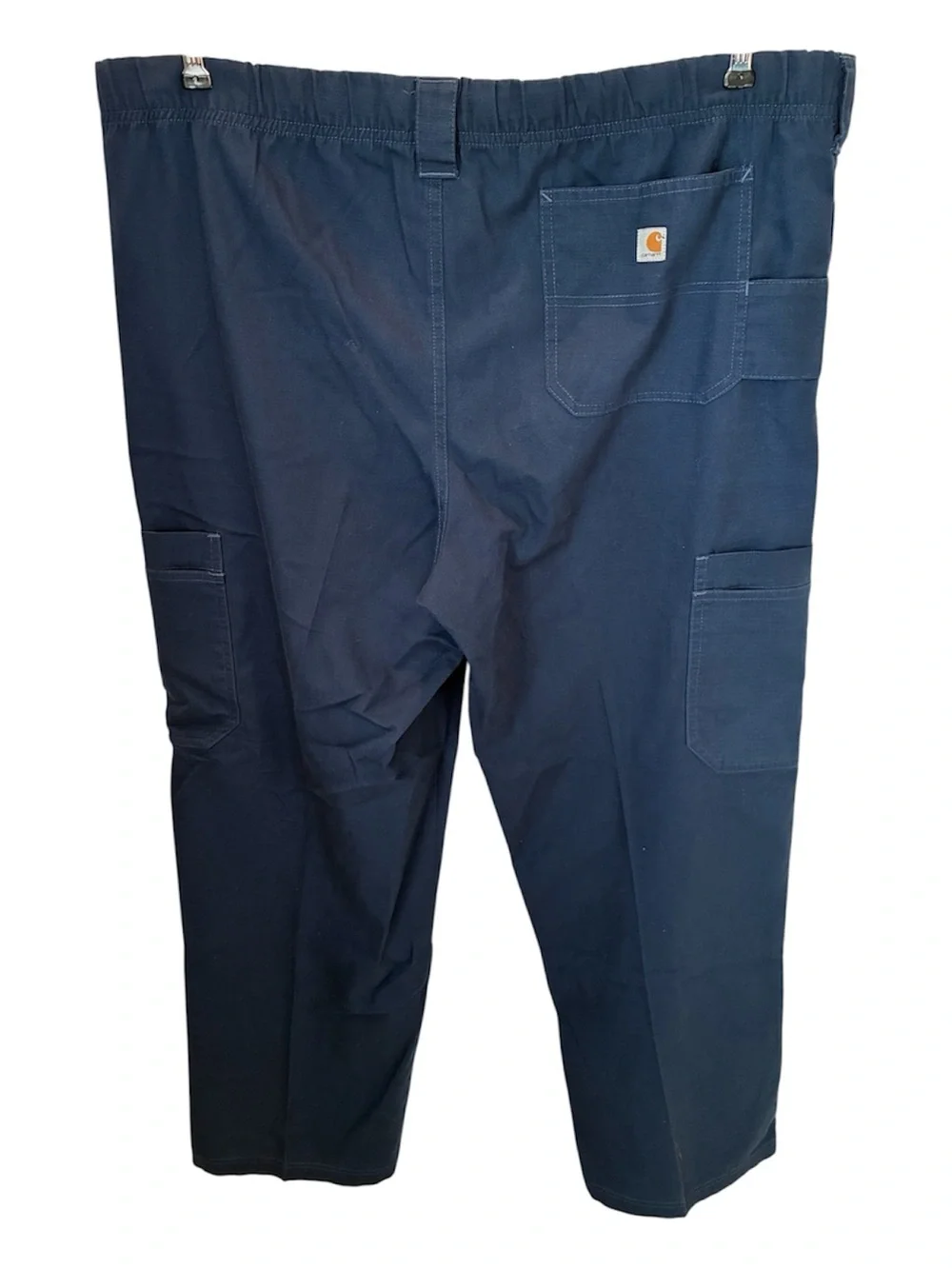 Carhartt Pants Men's L Navy Cargo Work Pants with Elastic Back LIKE NEW!